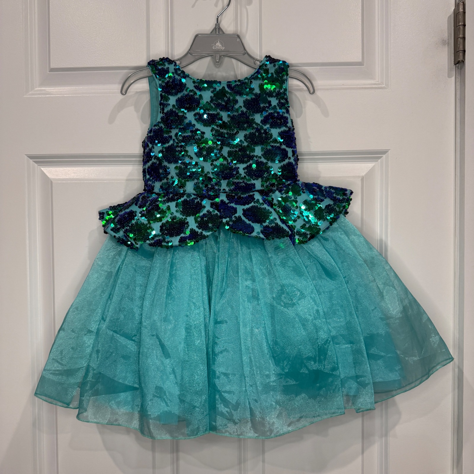 Disney Princess Ariel Inspired Sequin Tulle Dress Girls Size 3